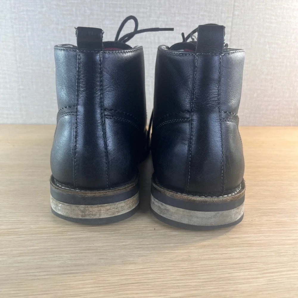 Original Penguin Monty Black Leather Chukka Boots Mens 11 OP100198 Ankle Boots
